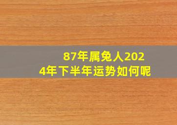 87年属兔人2024年下半年运势如何呢