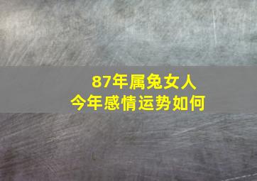 87年属兔女人今年感情运势如何