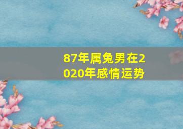 87年属兔男在2020年感情运势