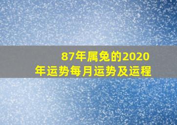 87年属兔的2020年运势每月运势及运程