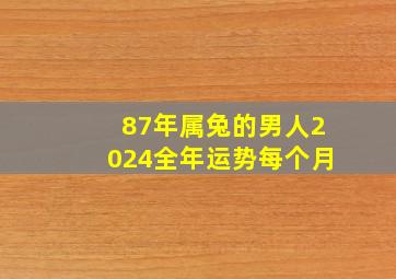 87年属兔的男人2024全年运势每个月