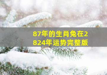 87年的生肖兔在2824年运势完整版