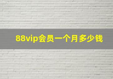 88vip会员一个月多少钱