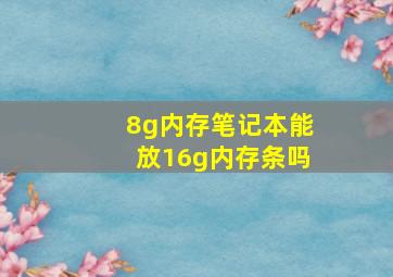 8g内存笔记本能放16g内存条吗