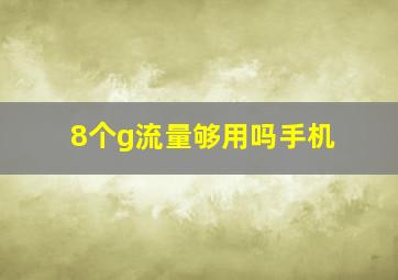 8个g流量够用吗手机