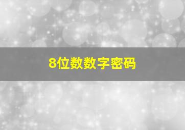 8位数数字密码