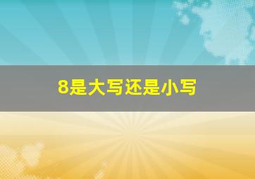 8是大写还是小写