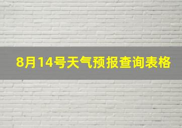 8月14号天气预报查询表格