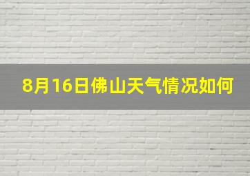 8月16日佛山天气情况如何