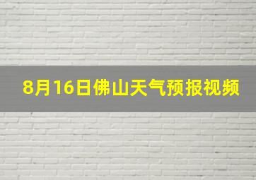 8月16日佛山天气预报视频