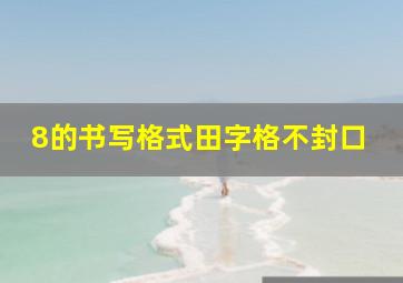 8的书写格式田字格不封口