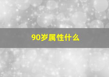 90岁属性什么