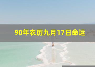 90年农历九月17日命运