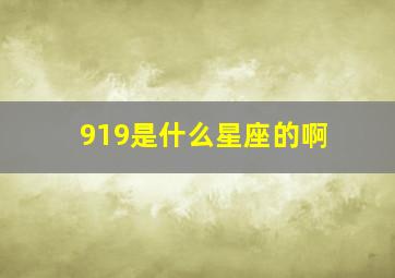 919是什么星座的啊