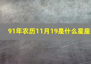 91年农历11月19是什么星座