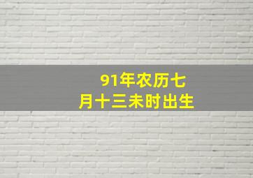 91年农历七月十三未时出生