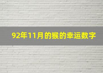 92年11月的猴的幸运数字