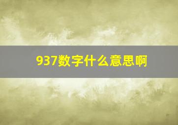 937数字什么意思啊