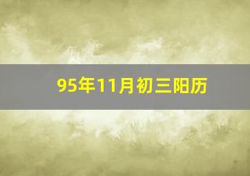 95年11月初三阳历