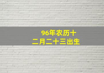 96年农历十二月二十三出生