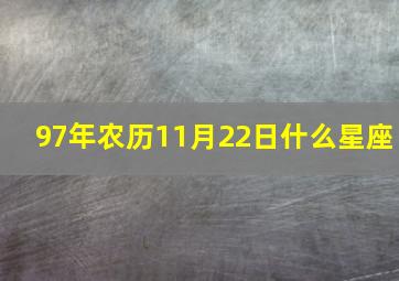 97年农历11月22日什么星座