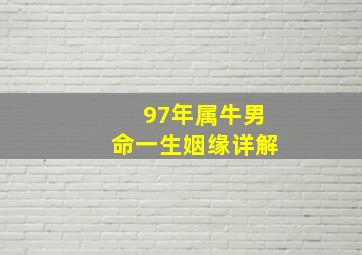 97年属牛男命一生姻缘详解