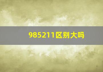 985211区别大吗