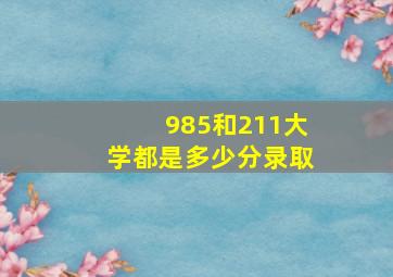 985和211大学都是多少分录取