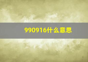 990916什么意思