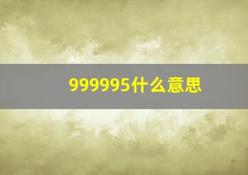 999995什么意思