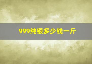 999纯银多少钱一斤