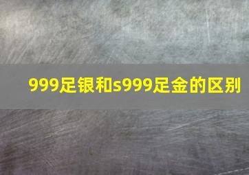 999足银和s999足金的区别