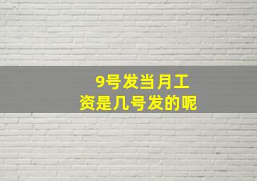 9号发当月工资是几号发的呢