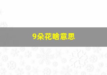 9朵花啥意思