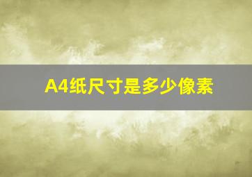 A4纸尺寸是多少像素