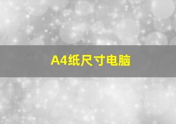 A4纸尺寸电脑