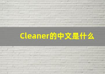 Cleaner的中文是什么