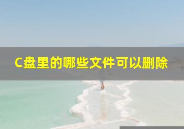 C盘里的哪些文件可以删除