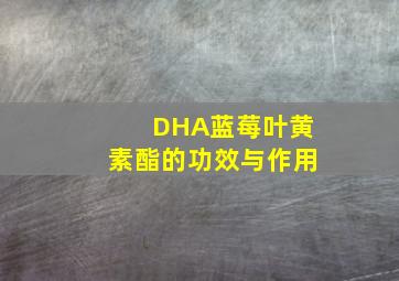 DHA蓝莓叶黄素酯的功效与作用