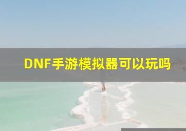 DNF手游模拟器可以玩吗