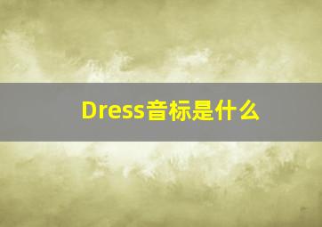 Dress音标是什么