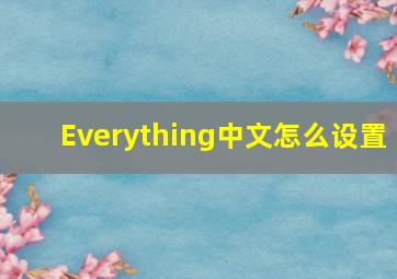 Everything中文怎么设置