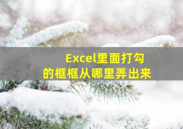 Excel里面打勾的框框从哪里弄出来