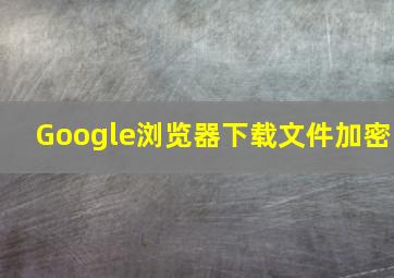 Google浏览器下载文件加密