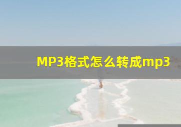 MP3格式怎么转成mp3