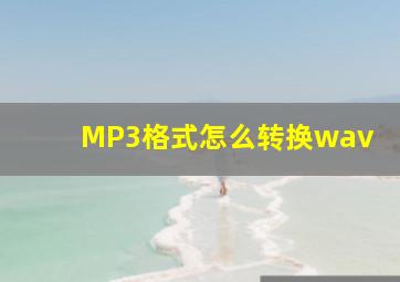 MP3格式怎么转换wav