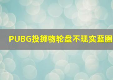 PUBG投掷物轮盘不现实蓝圈