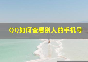 QQ如何查看别人的手机号