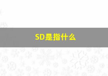 SD是指什么