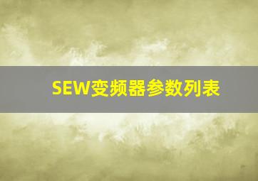 SEW变频器参数列表